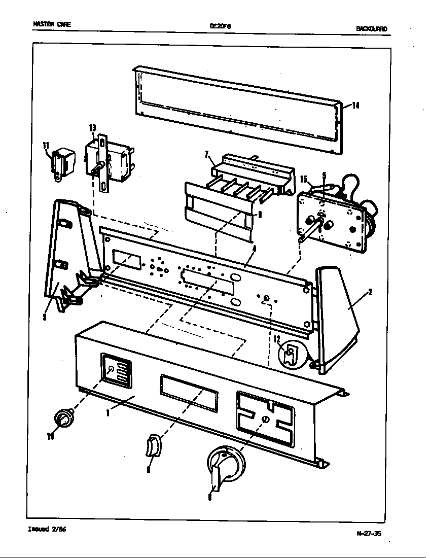 CONTROL PANEL (REV. J-K) (DE20F8) (DE20F8AM) (DE20F8HW)