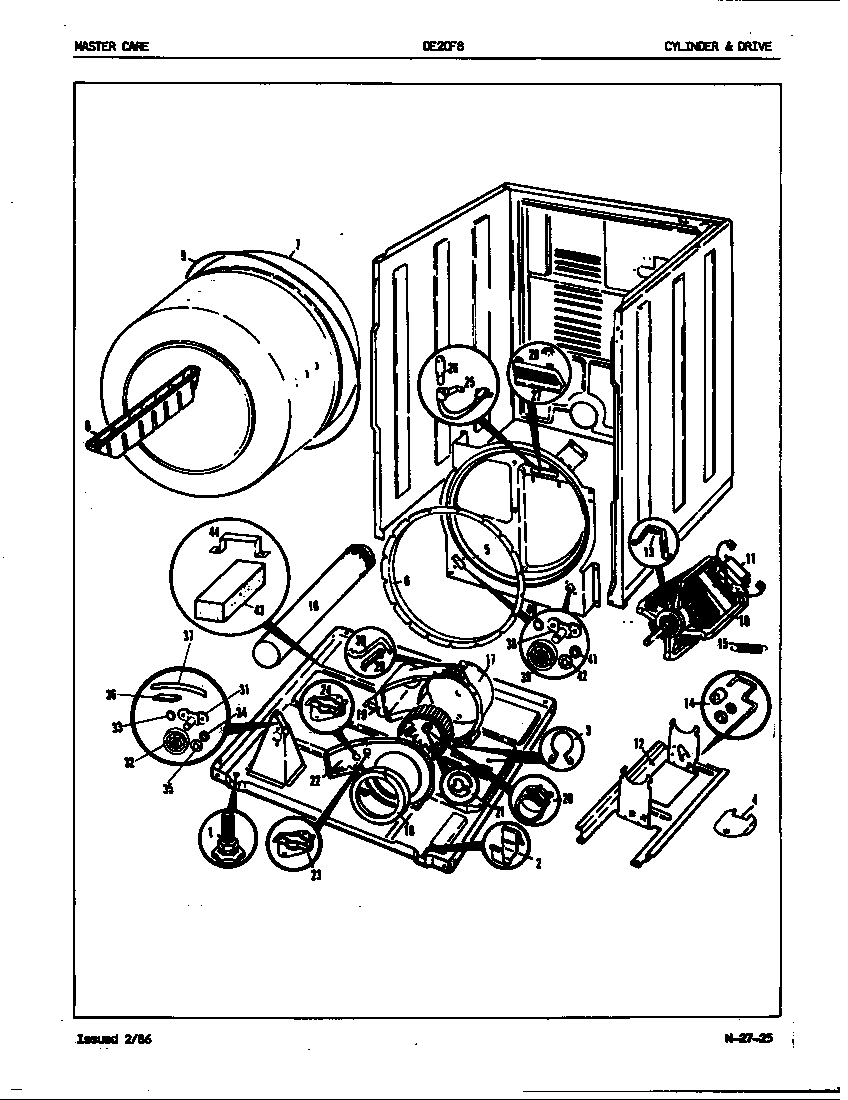 CYLINDER & DRIVE (REV. A-H) (DE20F8AM) (DE20F8HW) (DE20F8WW)