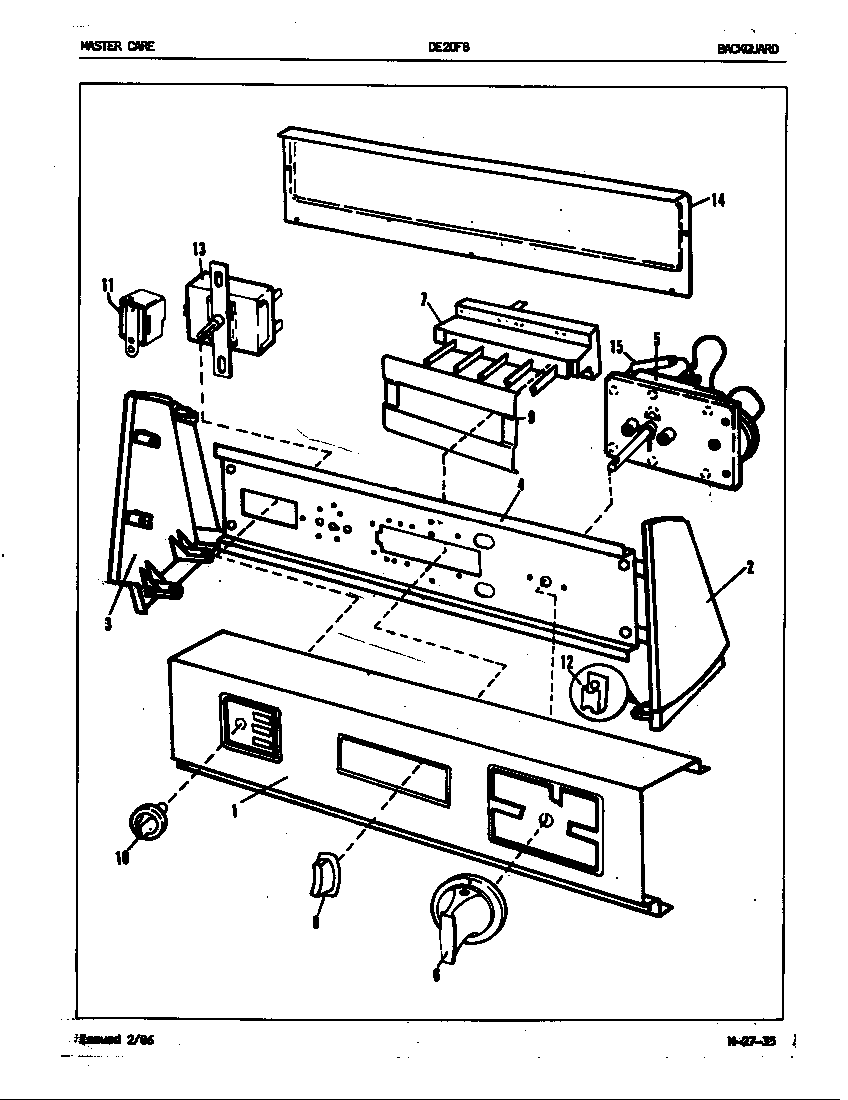 CONTROL PANEL (REV. A-H) (DE20F8AM) (DE20F8HW) (DE20F8WW)