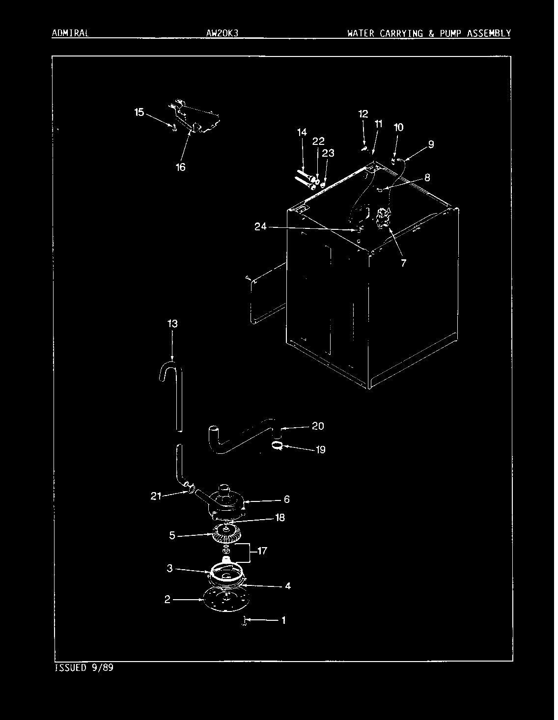 Water carrying & pump assy. (rev. e-j)