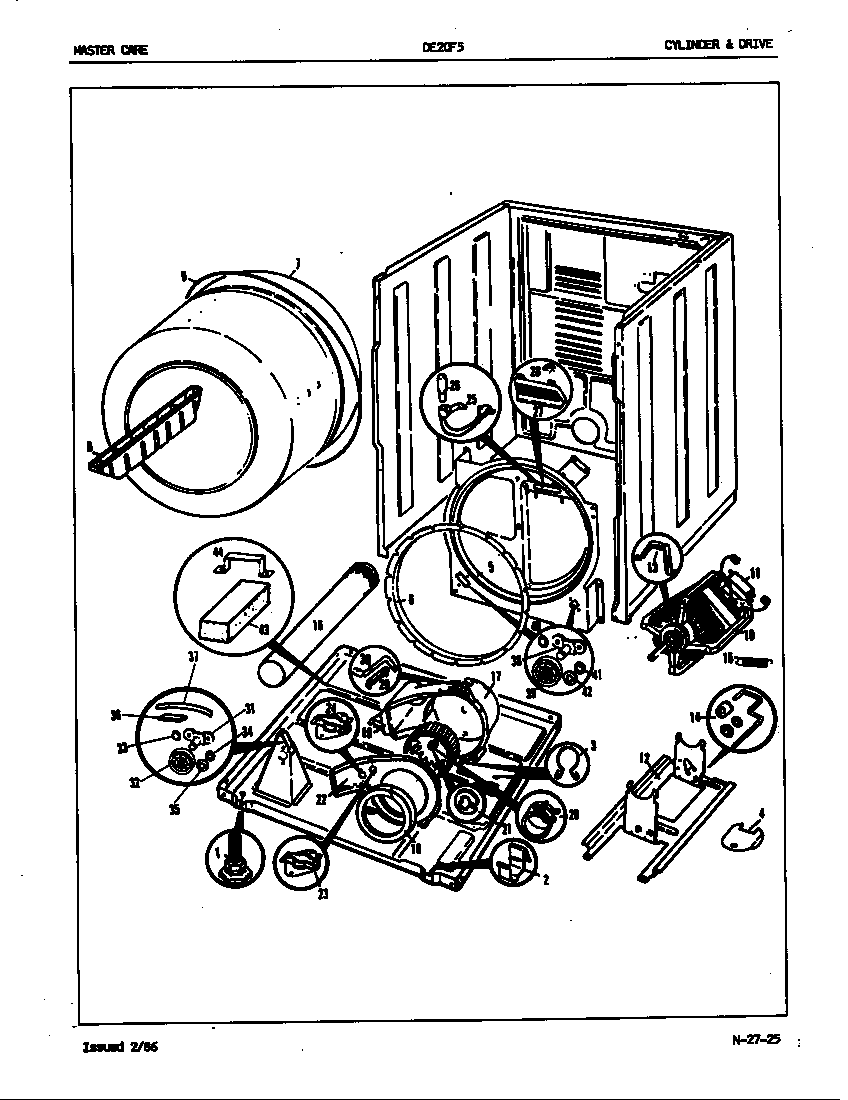 CYLINDER & DRIVE (REV. A-H) (DE20F5AM) (DE20F5HW) (DE20F5WW)