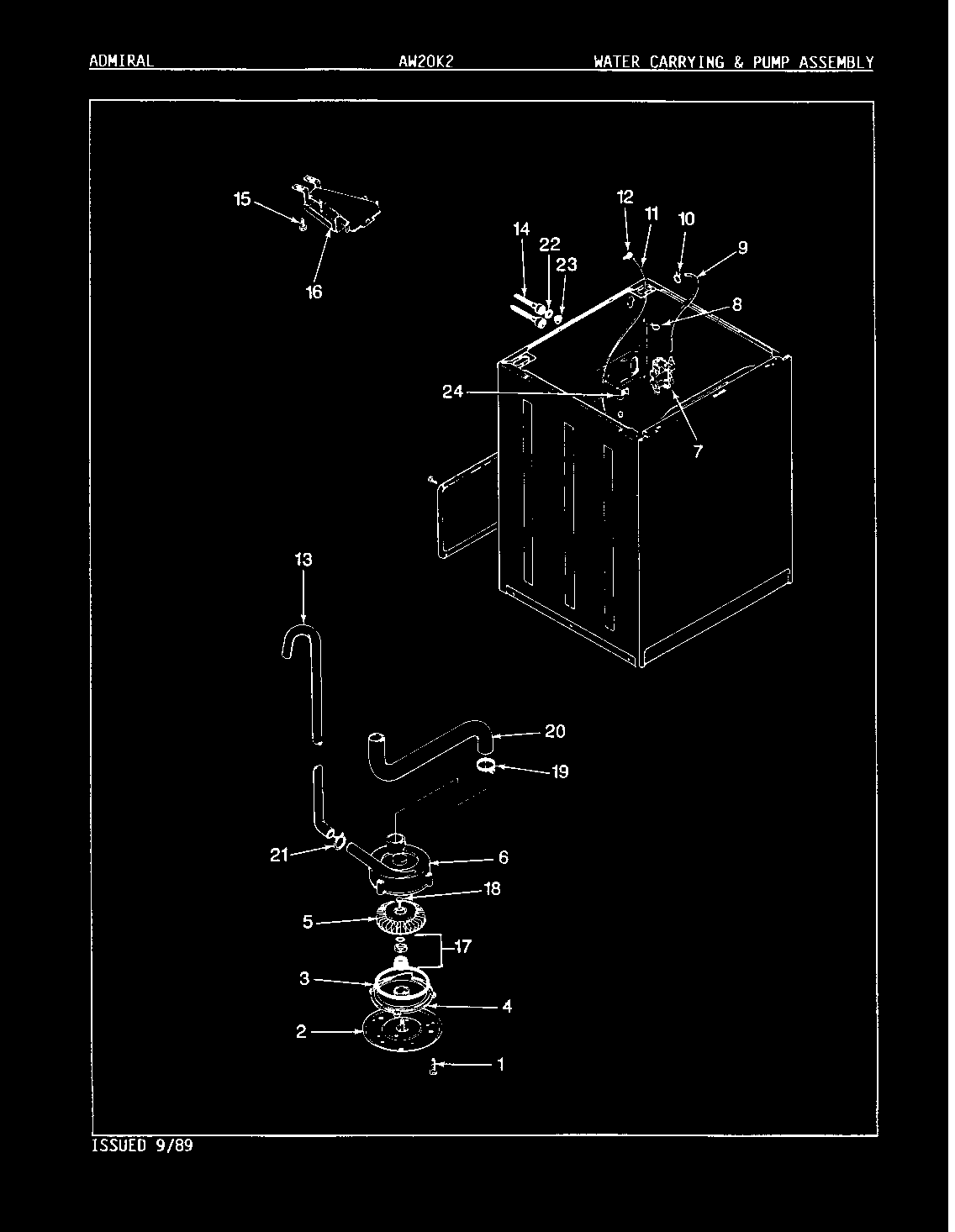 Water carrying & pump assy. (rev. e-h)