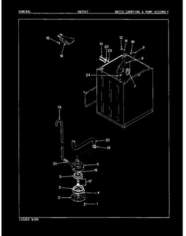 Water carrying & pump assy. (rev. e-h)