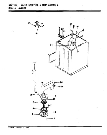 Water carrying & pump assy. (rev. e-h)