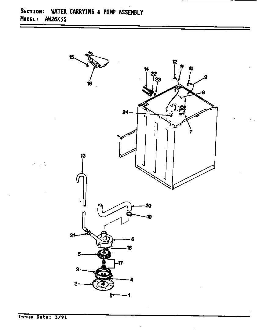 Water carrying & pump assy.