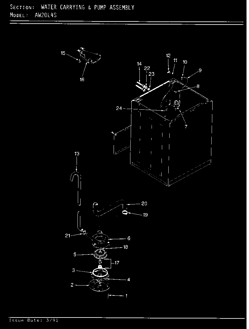 Water carrying & pump assy. (orig)