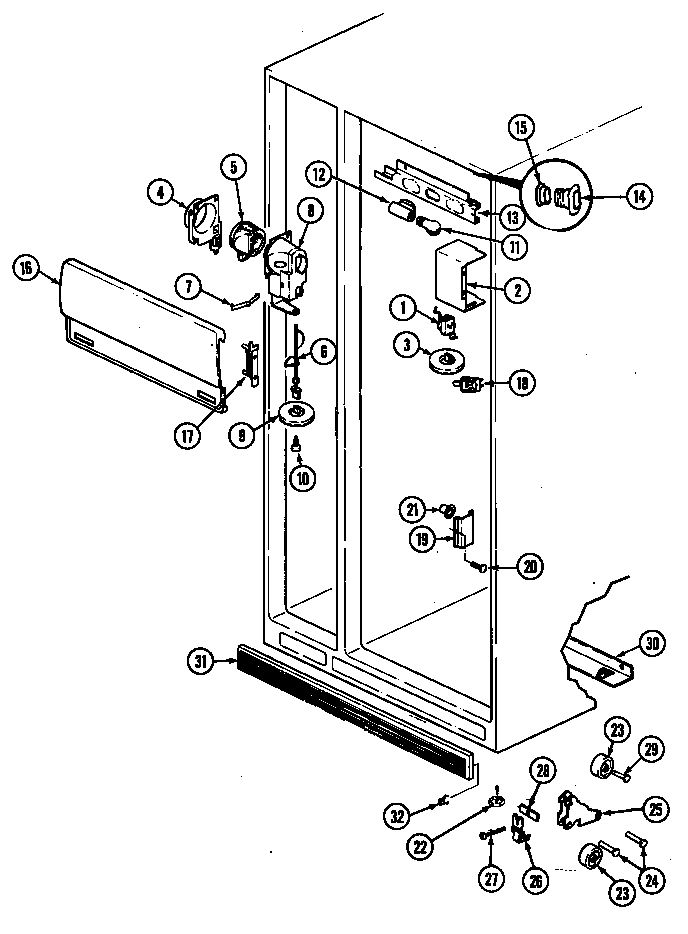 Fresh food compartment (gs24x8da/dr83a) (gs24x8da/dr83b) (gs24x8da/dr84a) (gs24x8da/dr84b) (gs24x8dv/dr83a)
