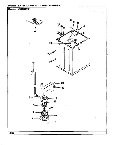 Water carrying & pump assy.