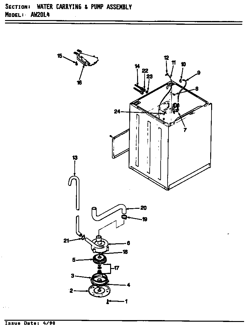 Water carrying & pump assy. (rev. e-f)