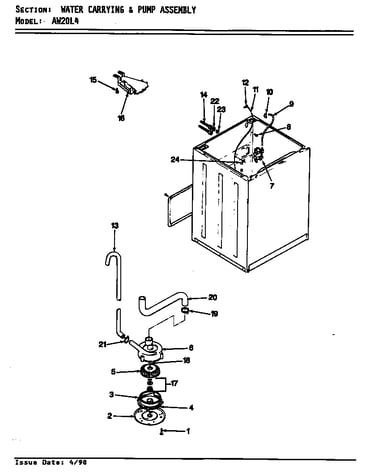 Water carrying & pump assy. (rev. e-f)