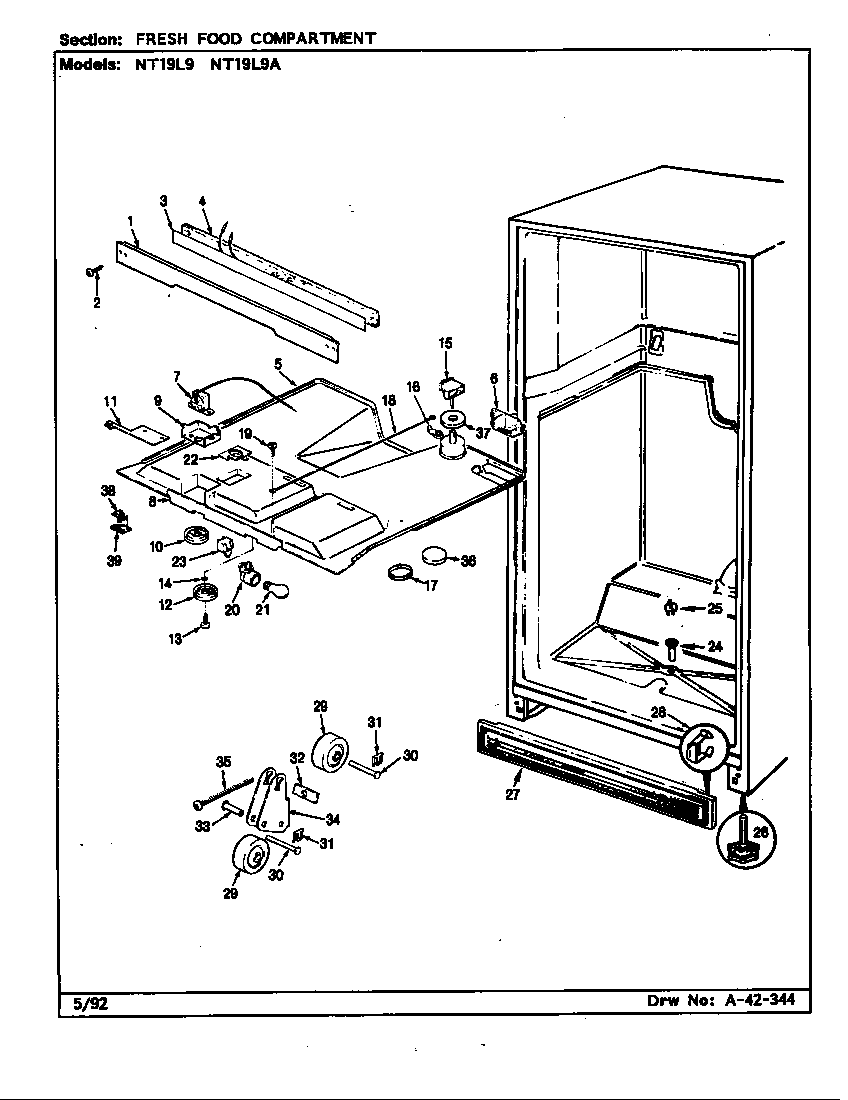 FRESH FOOD COMPARTMENT (NT19L9/CA61A) (NT19L9A/CA61A)