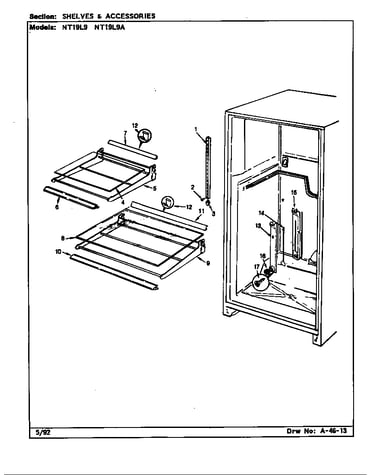 Shelves & accessories (nt19l9/ca61a) (nt19l9a/ca62a)