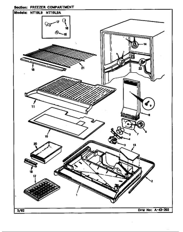 Freezer compartment (nt19l9/ca61a) (nt19l9a/ca62a)