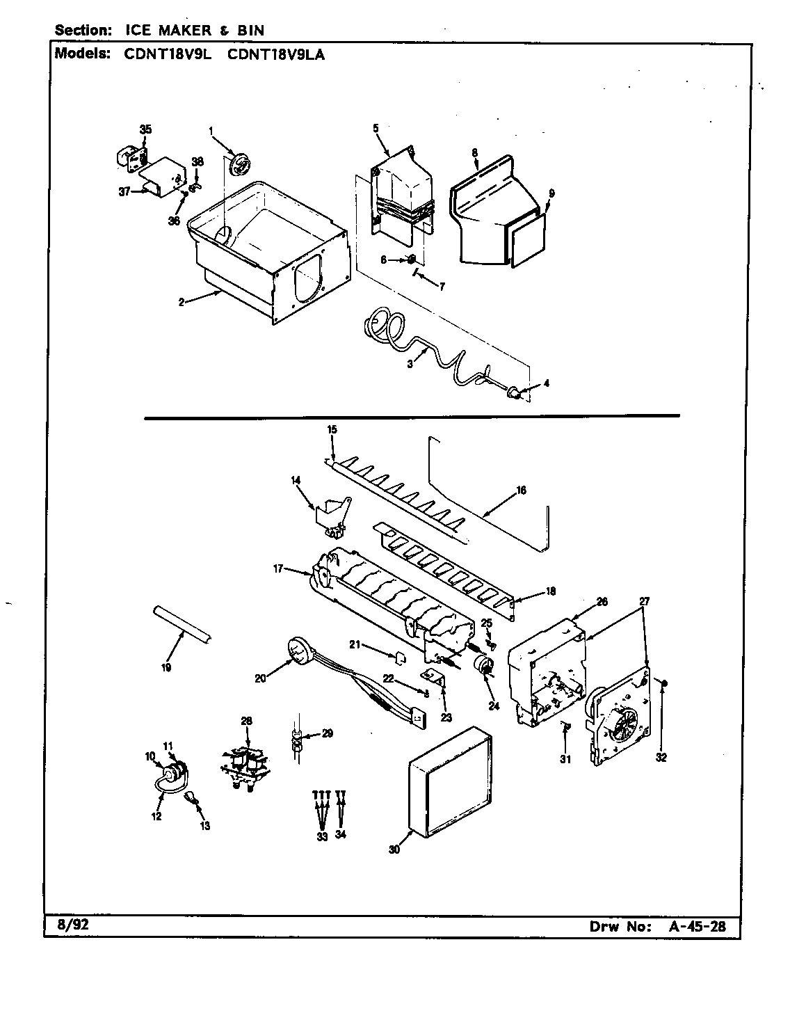 Ice maker & bin