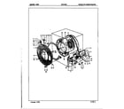 Maytag DCP1085W motor/cylinder/heater diagram