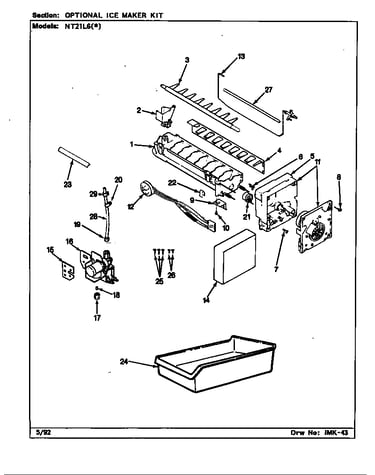 Optional ice maker kit (nt21l6a/ca77a) (nt21l6h/ca77a) (nt21l6w/ca77a)