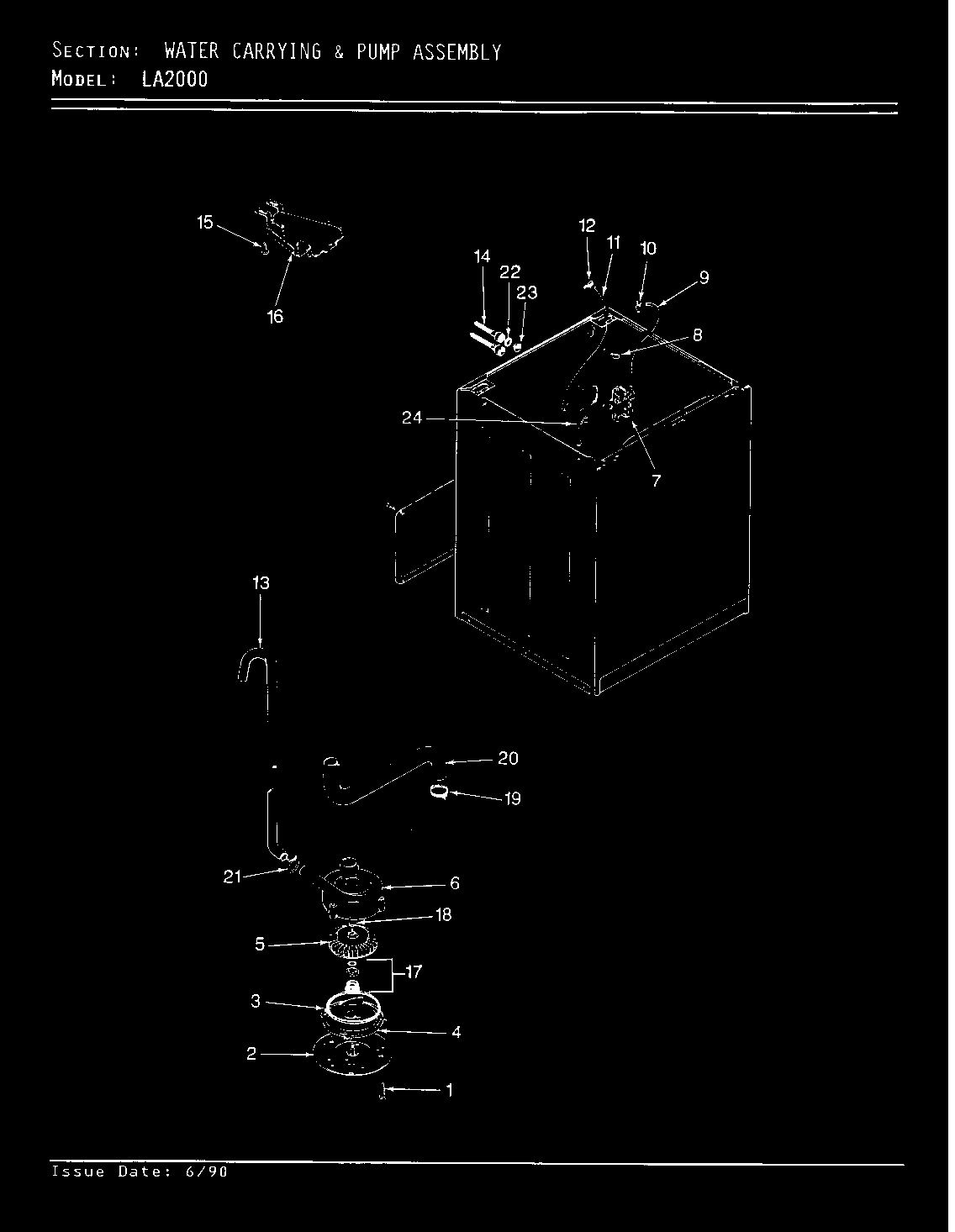 Water carrying & pump assy. (rev. e-f)