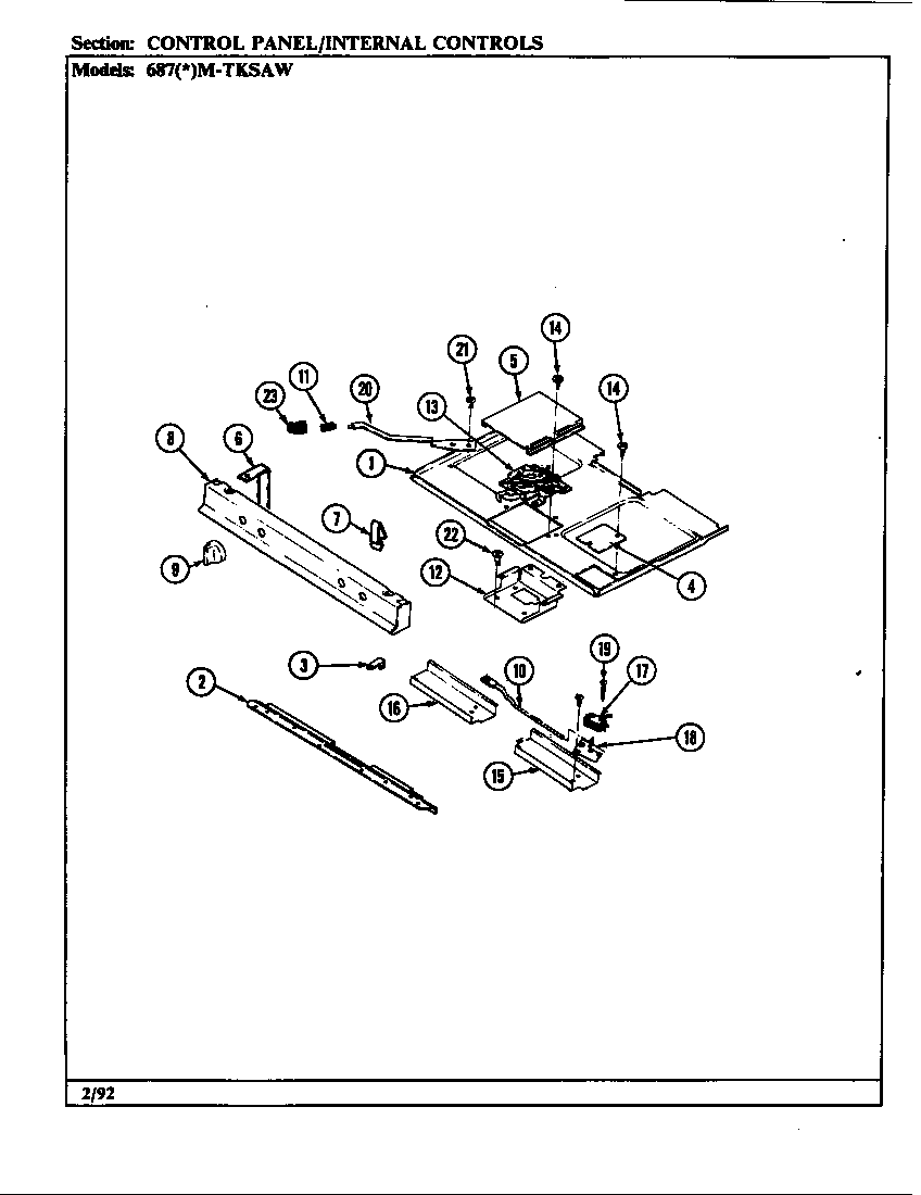 Control panel/internal controls