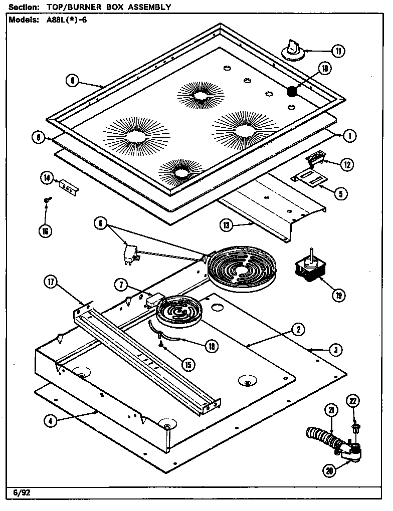 Top assy.burner box