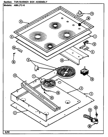 Top assy.burner box