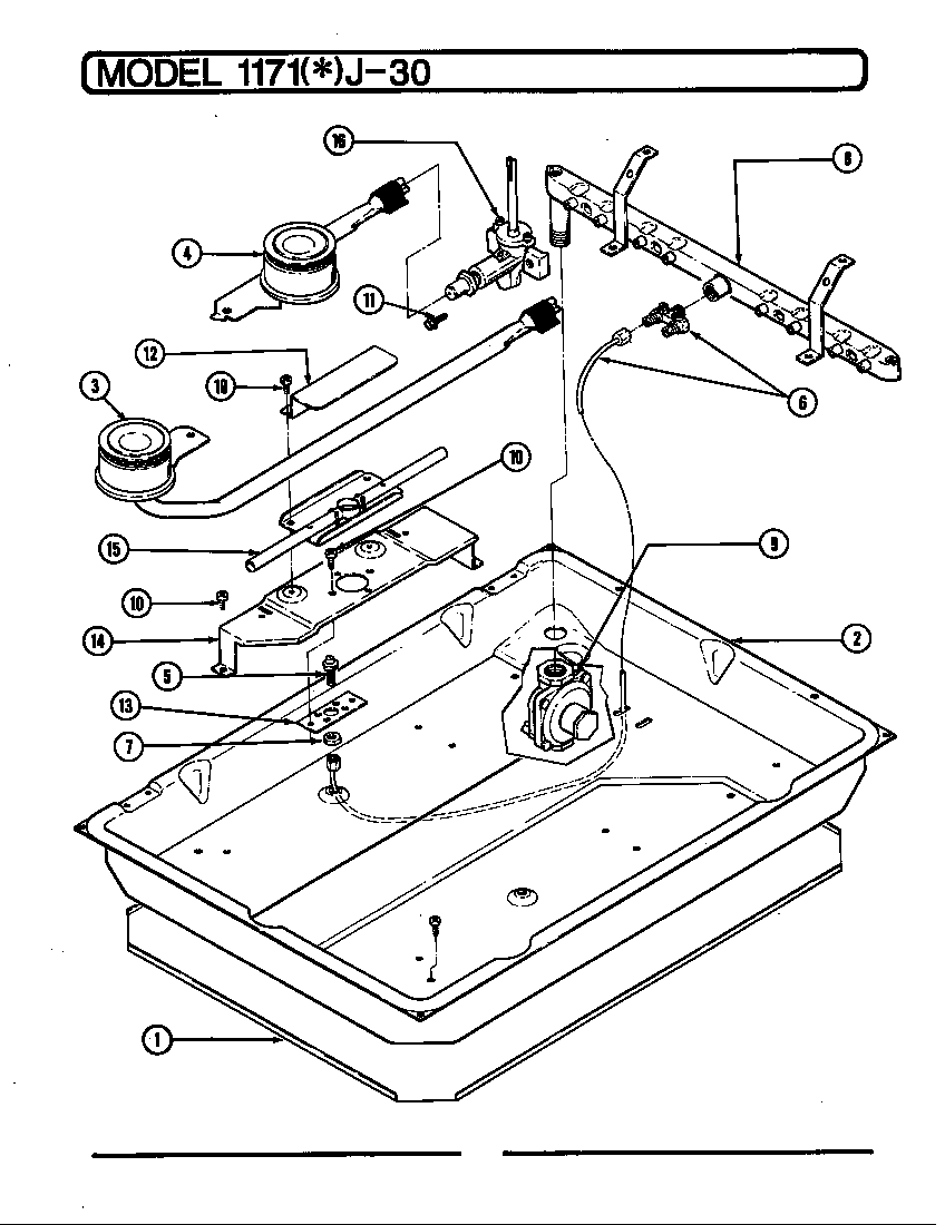 BURNER BOX ASSY. (PILOT IGNITION) (1171AJ-30) (1171WJ-30)