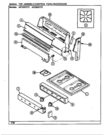 Top assy./control panel