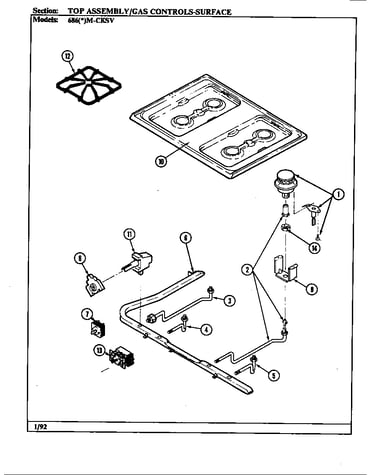 Top assy./control system (surface)