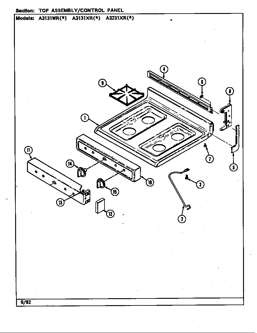 TOP ASSY./CONTROL PANEL