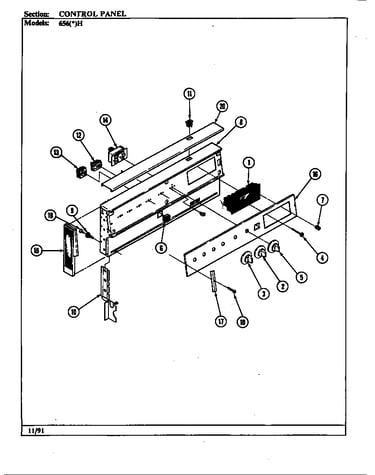 Control panel (656*h-ehvw) (656ah-ehvw) (656wh-ehvw)