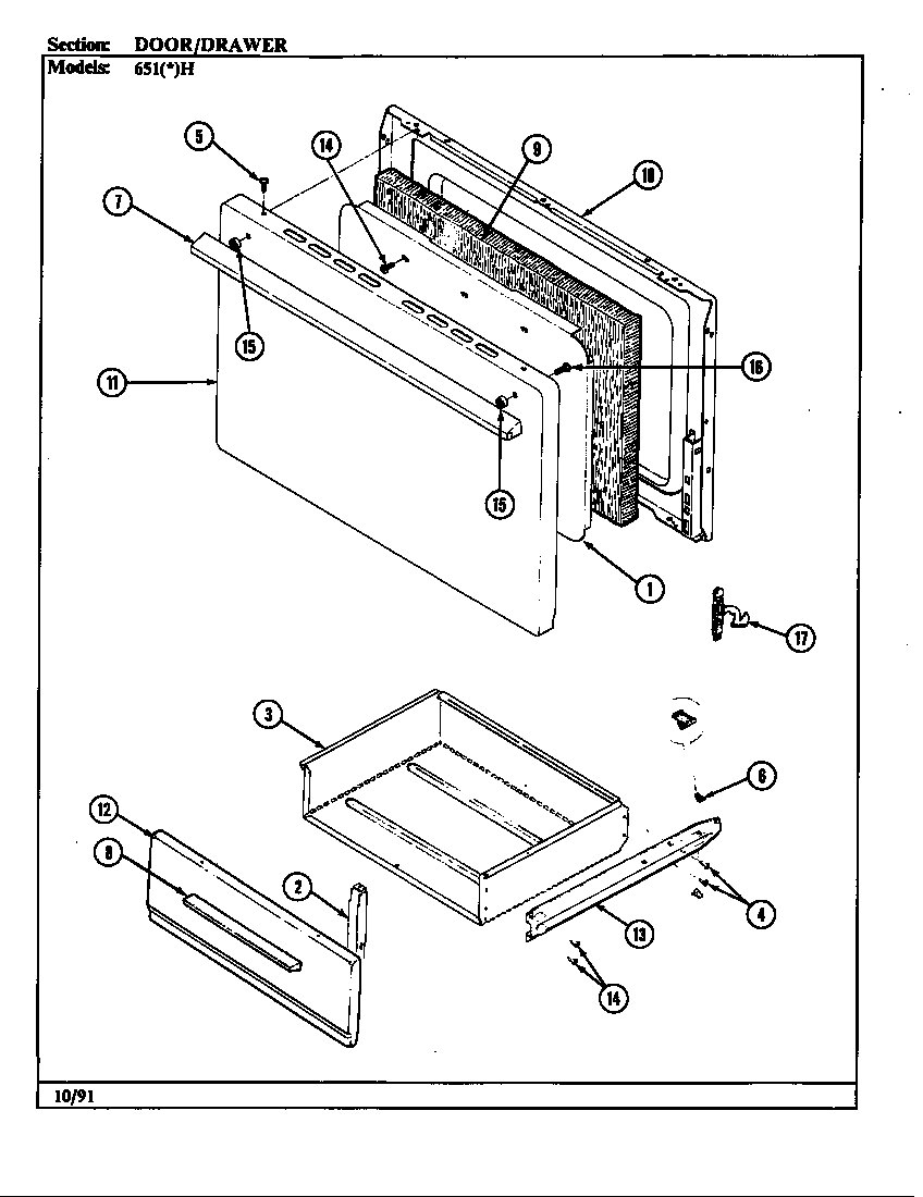 Door/drawer (651*h) (651ah) (651wh)