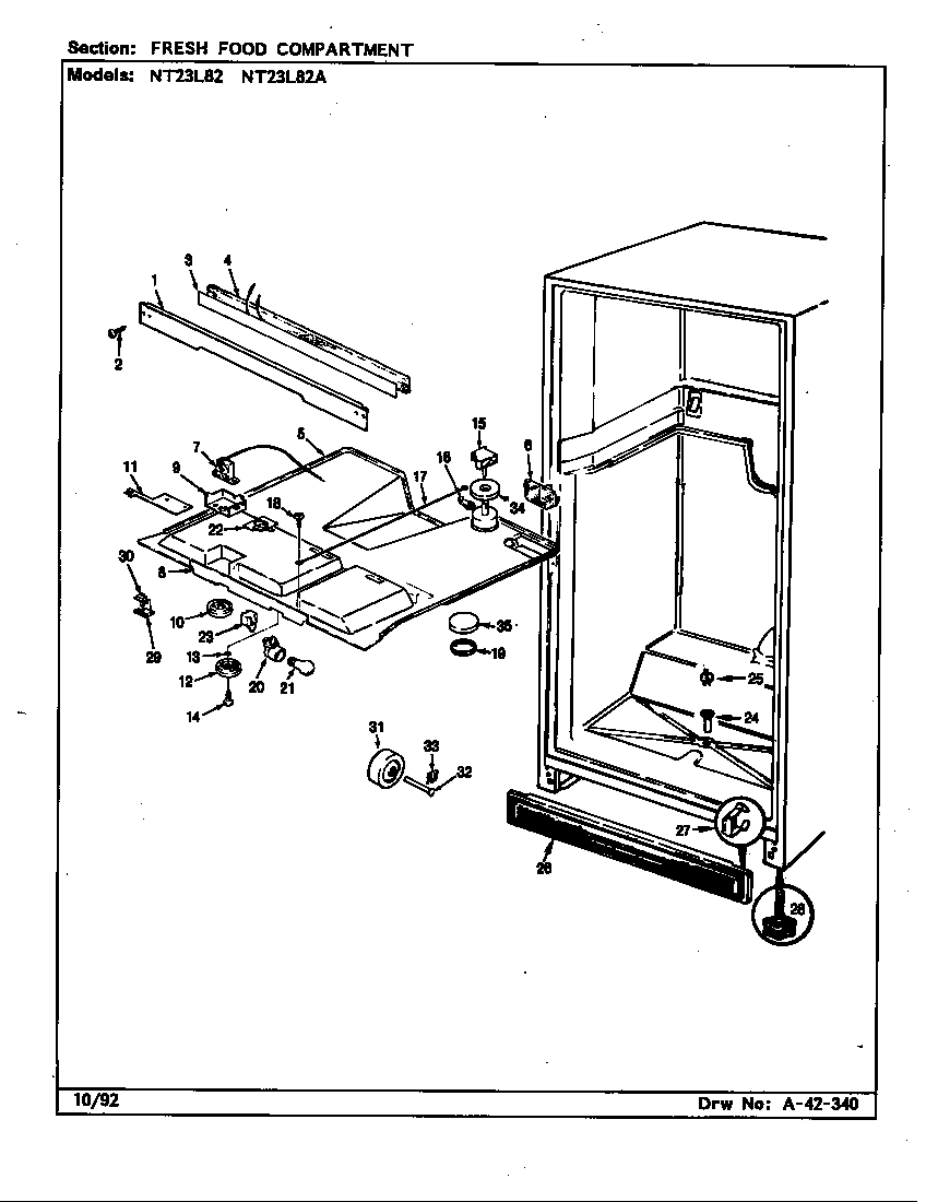 FRESH FOOD COMPARTMENT (NT23L82/CF97A) (NT23L82A/CF99A)