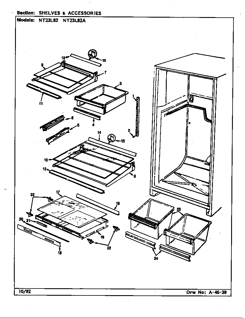 Shelves & accessories (nt23l82/cf97a) (nt23l82a/cf99a)