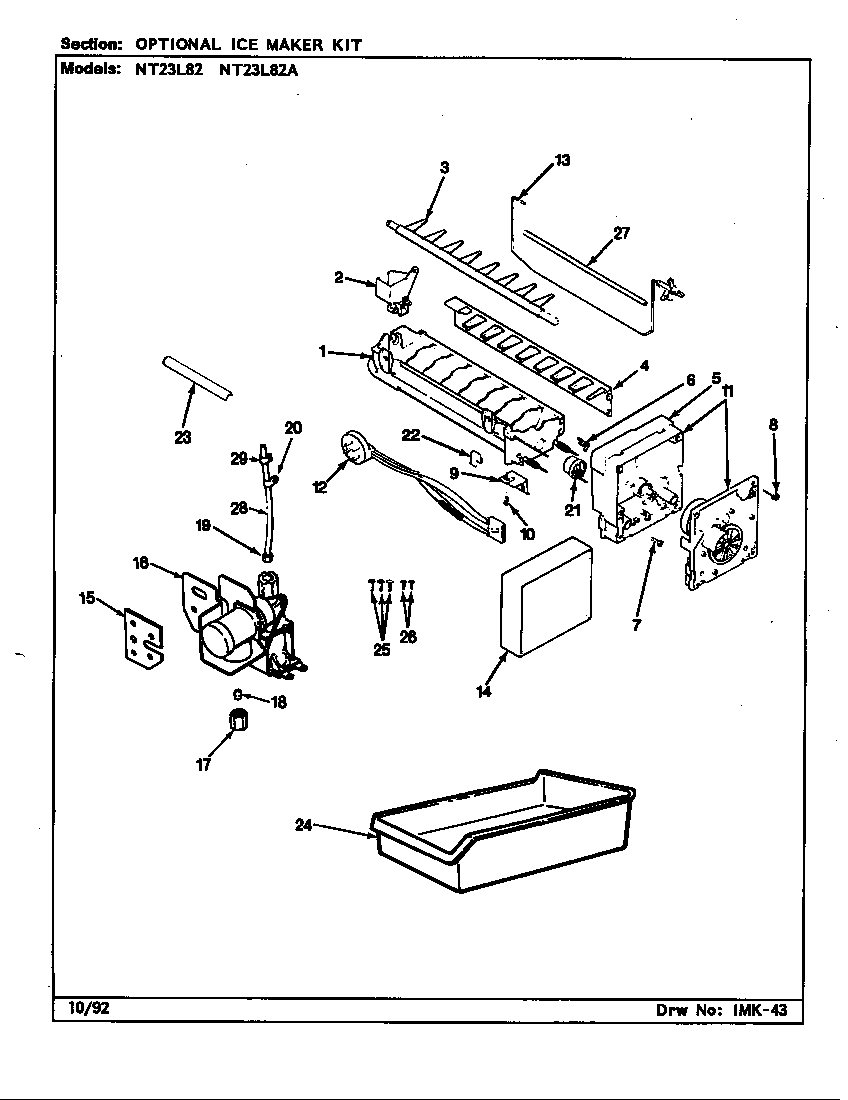 OPTIONAL ICE MAKER KIT (NT23L82/CF97A) (NT23L82A/CF99A)