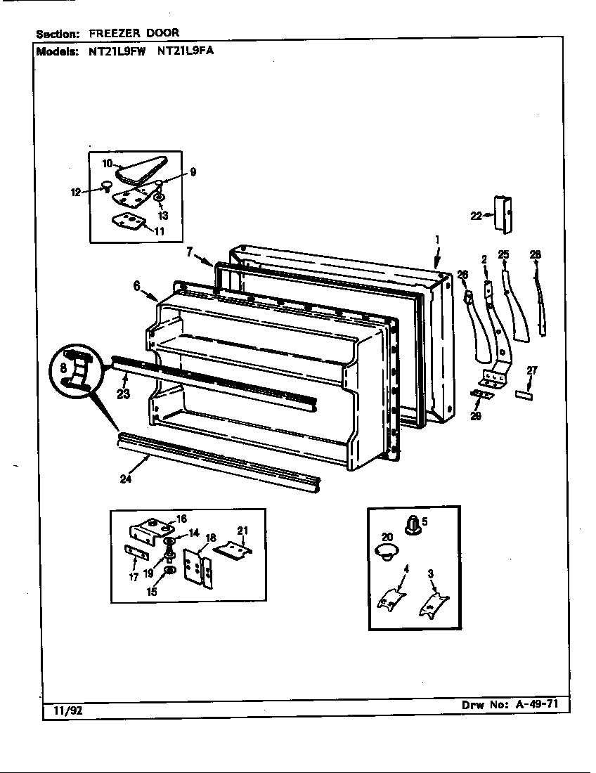 Freezer door