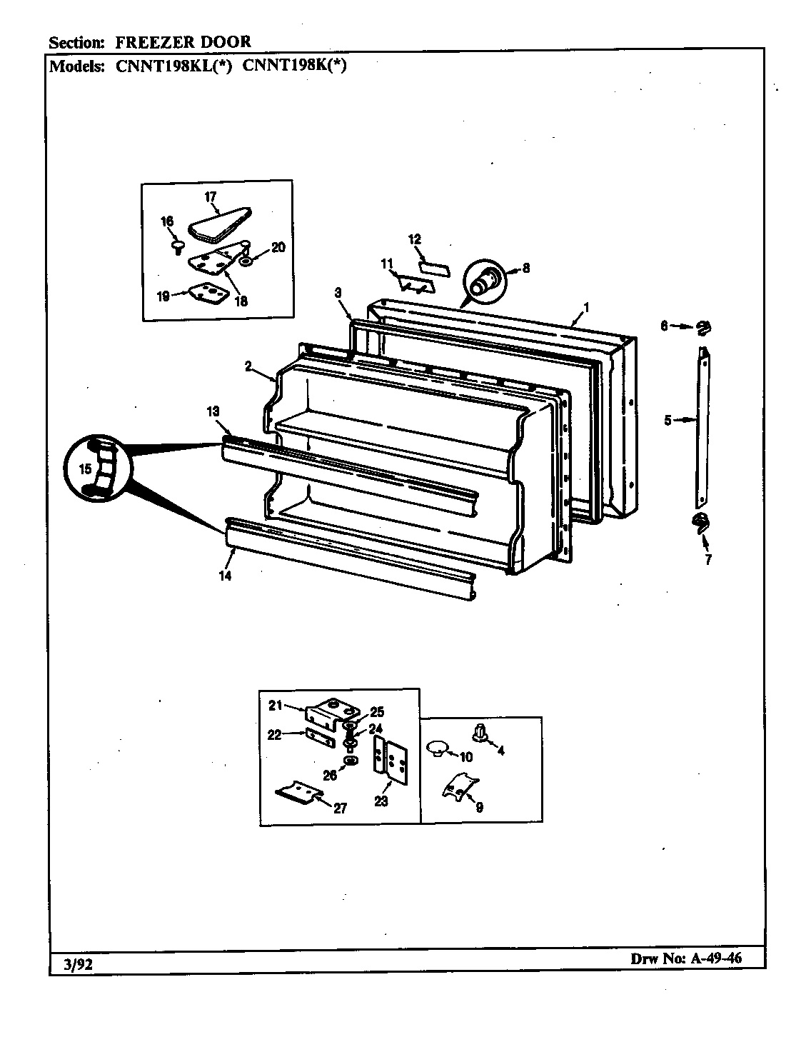 Freezer door