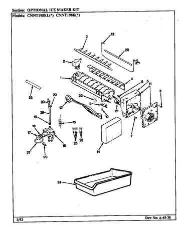 Optional ice maker kit (imktm10)