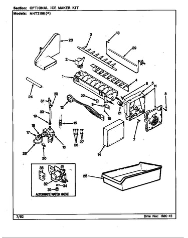 Optional ice maker kit