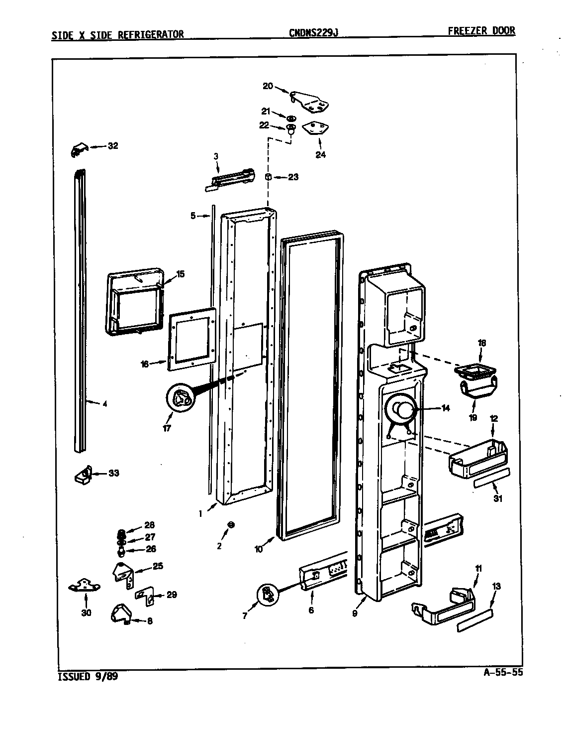 Freezer door