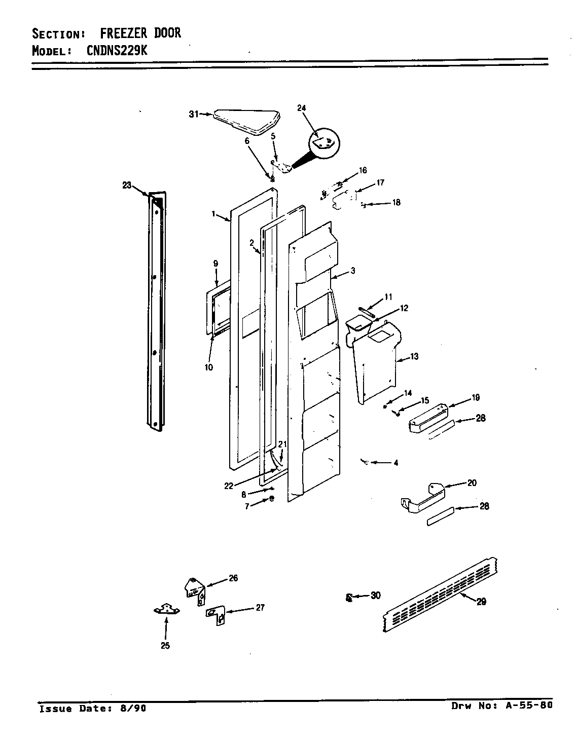 Freezer door