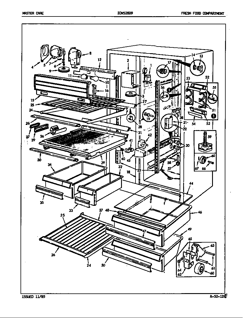 Fresh food compartment (icns28d9/5l52a) (icns28d9a/5l52a) (icns28d9h/5l52a)