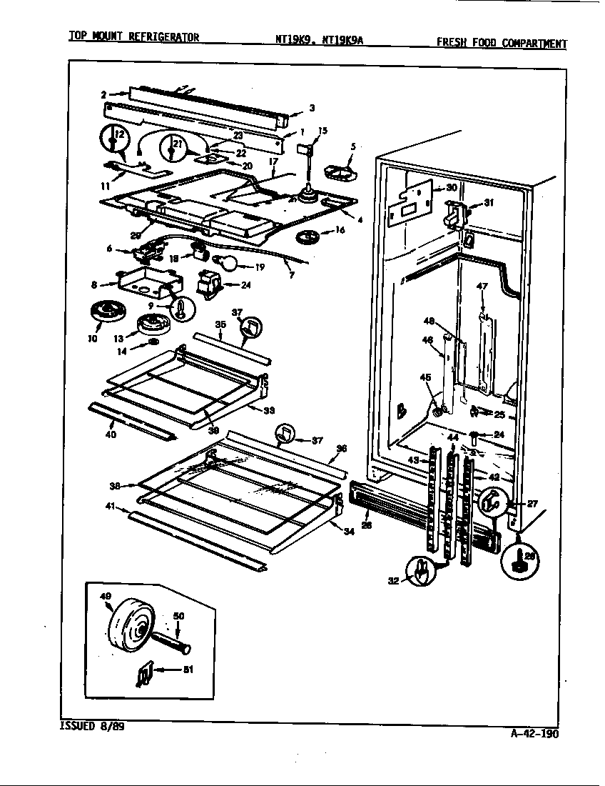 FRESH FOOD COMPARTMENT (NT19K9/9A01B) (NT19K9/9A01C) (NT19K9A/9A04B) (NT19K9A/9A04C) (NT19K9A/9A04D)