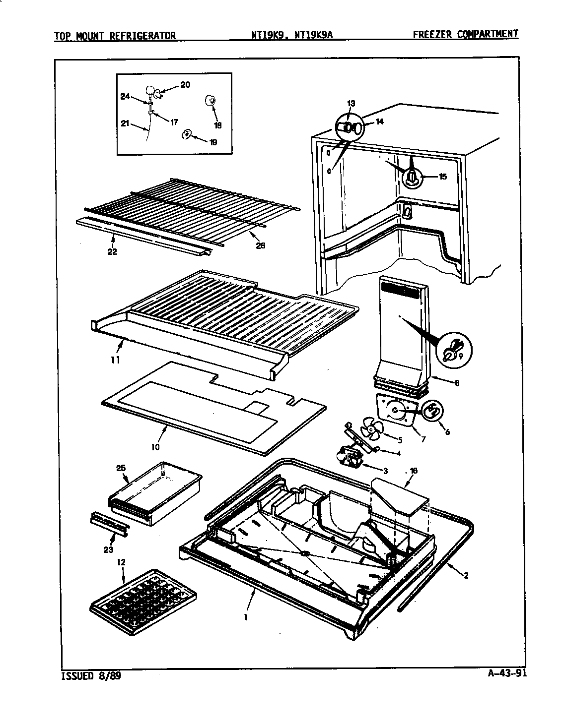 FREEZER COMPARTMENT (NT19K9/9A01B) (NT19K9/9A01C) (NT19K9A/9A04B) (NT19K9A/9A04C) (NT19K9A/9A04D)