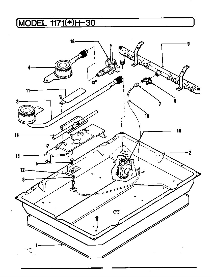 BURNER BOX ASSY. (1171*H-30) (1171AH-30) (1171WH-30)