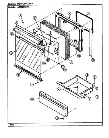 Door/drawer (a3832sr) (a3832sra) (a3832srw)