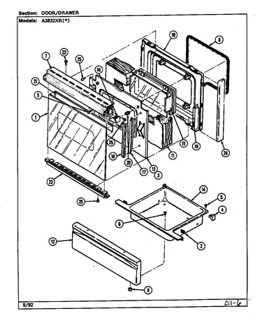 Door/drawer (a3832xr) (a3832xra) (a3832xrw)