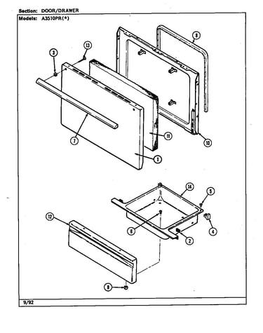 Door/drawer (a3510pr) (a3510pra) (a3510prw)