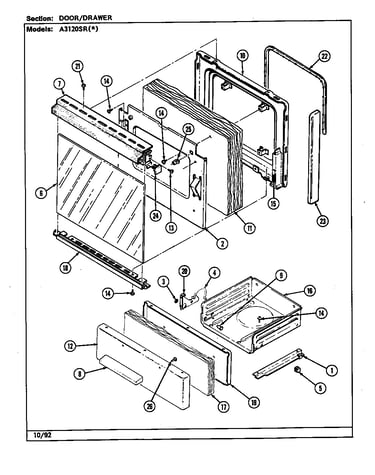 Door/drawer (a3120sr) (a3120sra) (a3120srw)
