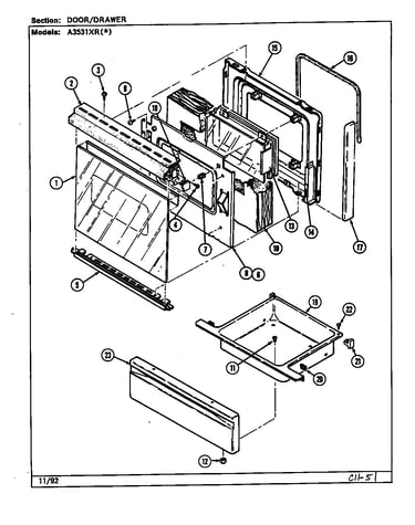 Door/drawer (a3531xr) (a3531xra) (a3531xrw)