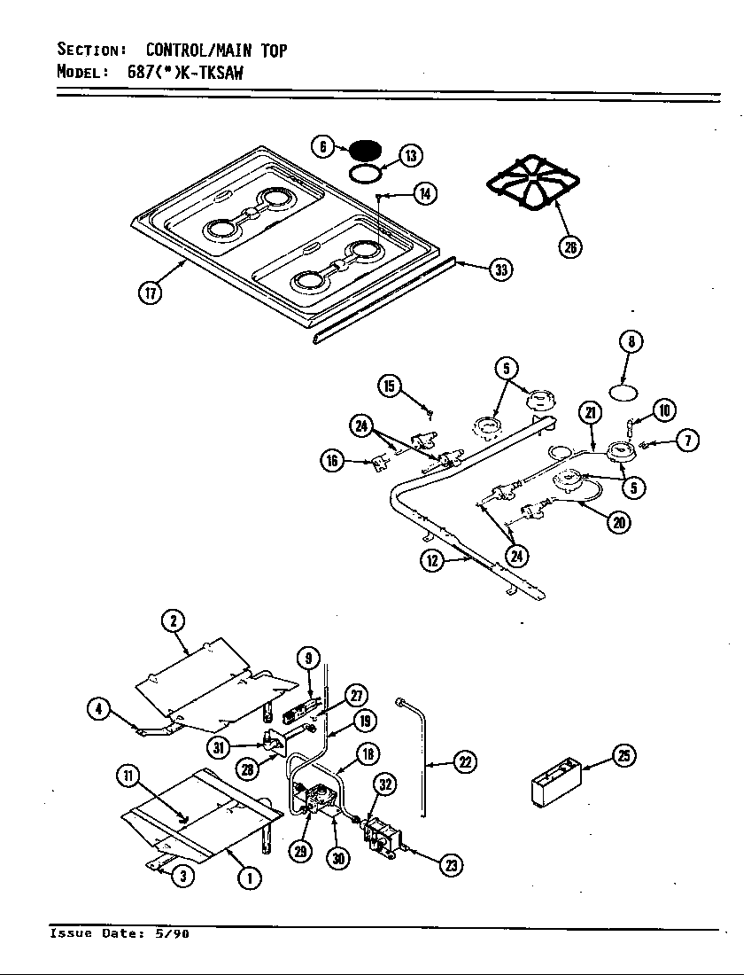 Control panel/top assy.