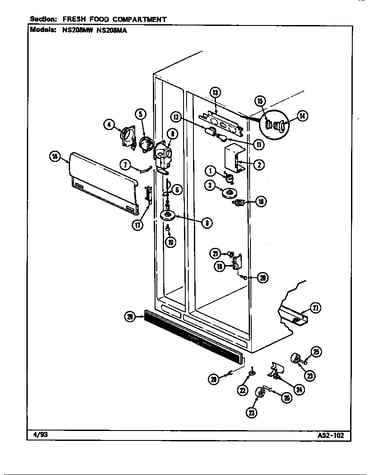Fresh food compartment (ns208mw/dr06a) (ns208ma/dr07a)